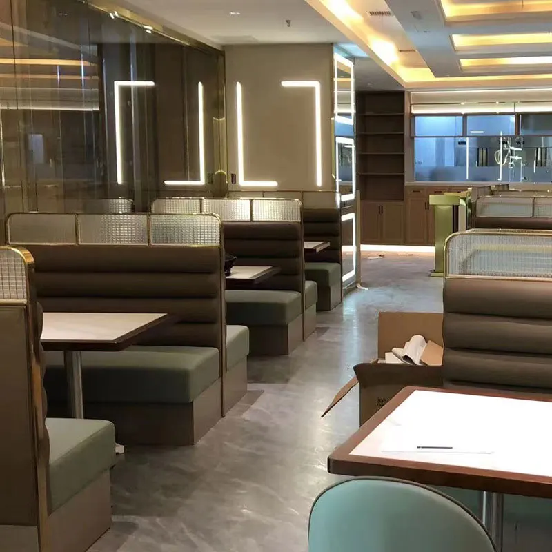 Factory Direct 2026 Modern Luxury Coffee Shop Sofa Restaurant Booth and Tables Custom Dubai Restaurant Furniture Sets