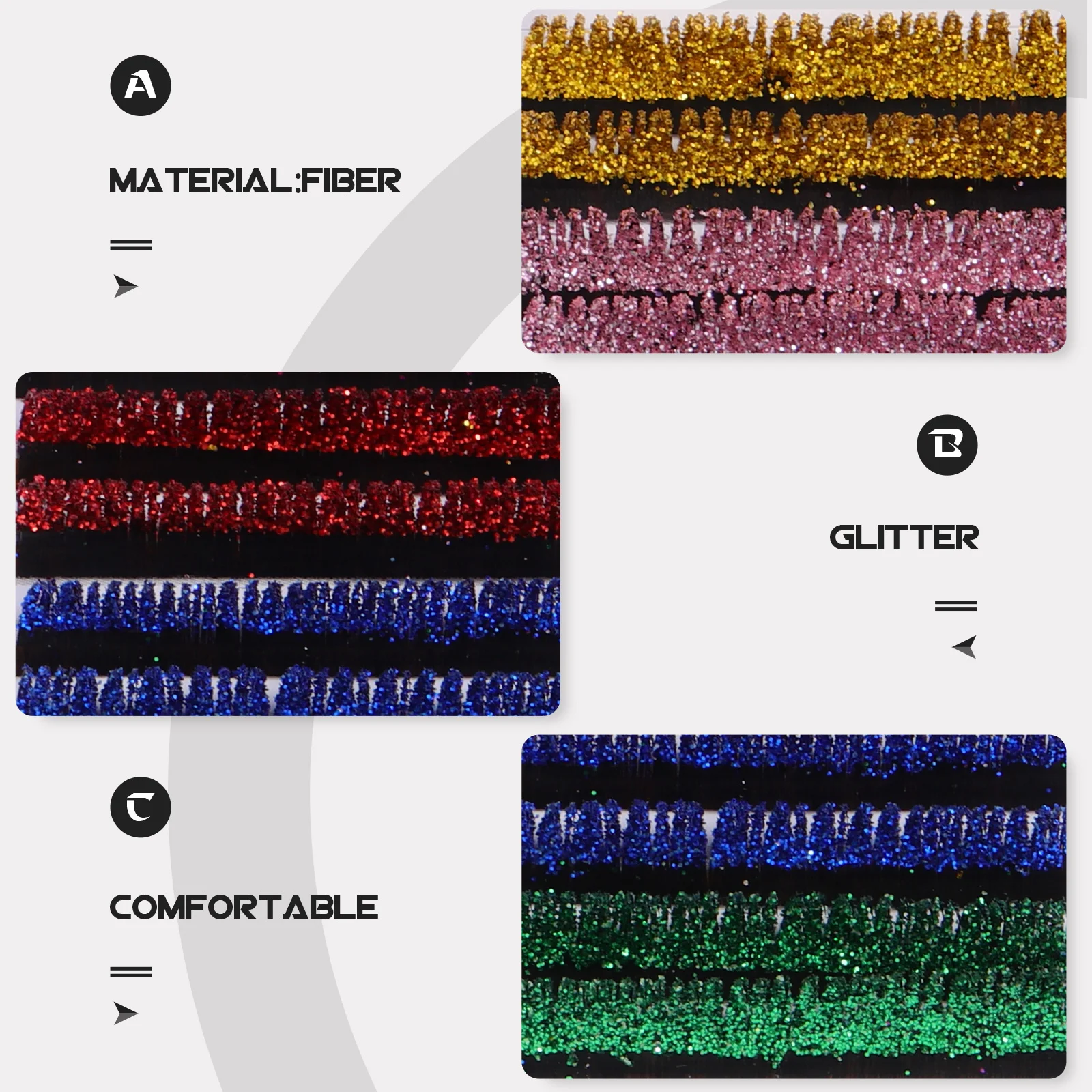 6 pares de extensiones de pestañas de colores, pestañas postizas con purpurina, suministros de maquillaje de ojos tupidos y glamorosos para actuación en festivales de Cosplay