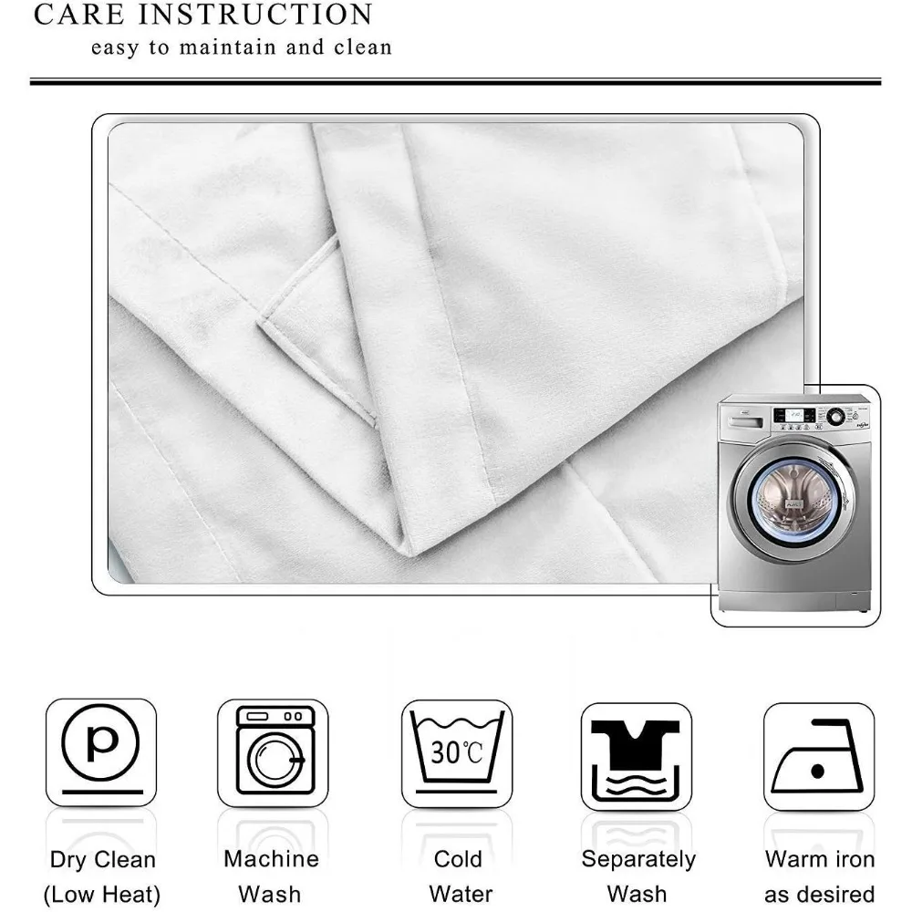 Double Pinch Pleated Curtains Hooks for Living Room Bedroom Bungalow, Light Blue Window Curtains, Wide Size Options for Home Dec