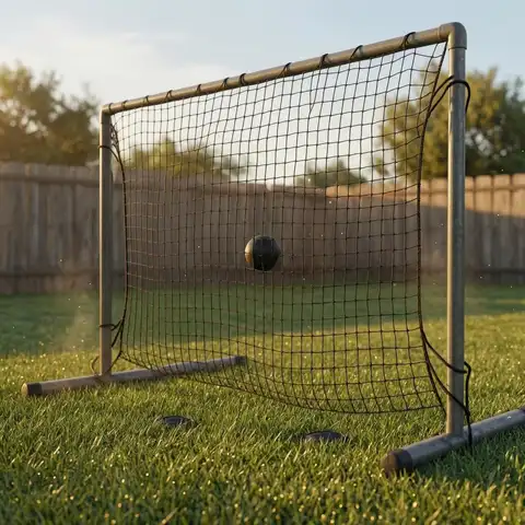 Resilient Soccer Bow Net Mesh with Strong Rope Perimeter Rebound Net for Skill Training and Repetitive Solo Use