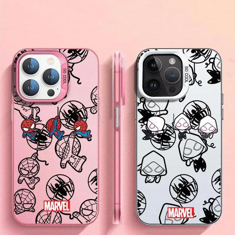 Marvel Spiderman Case For Apple iPhone 15 11 13 14 Pro Max 12 Silicone 15 Plus 11Pro high-level Matte Soft Phone Cover