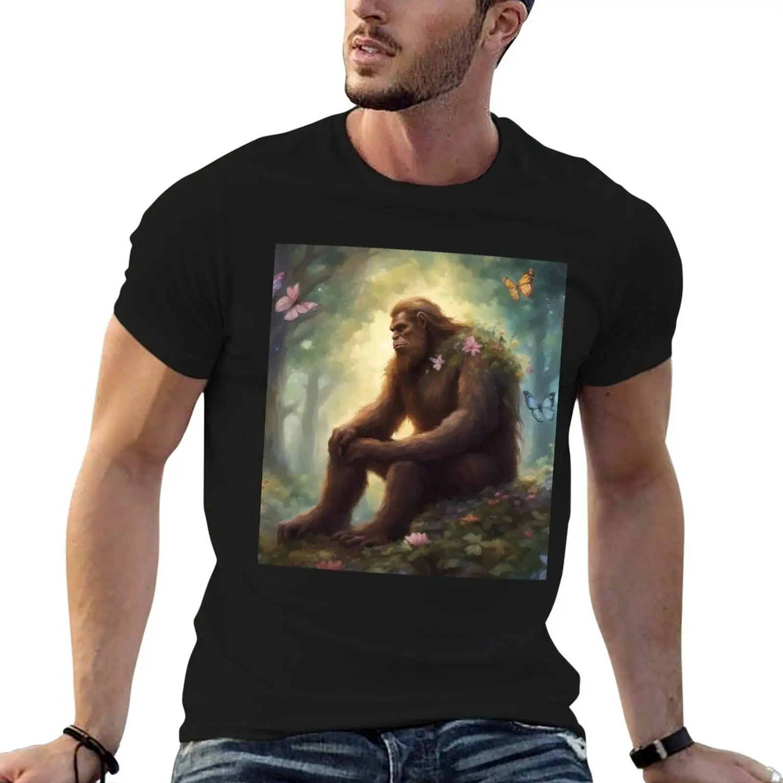 

Bigfoot butterflies #3 T-Shirt cotton t shirts man 100% man t shirt designer man t shirts for men T-shirt