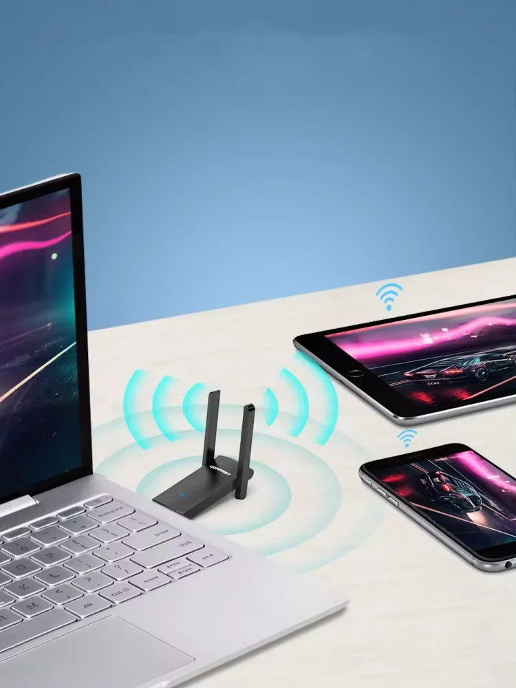 COMFAST WLAN-USB-Adapter WIFI6 1300Mbps Netzwerkkarte 2,4G/5,8GHz USB3.0/2.0 WLAN-Dongle Empfänger Treiberfrei für PC Win10/11