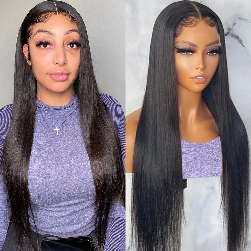 250% 40 Inches Transparent 13x6 Lace Frontal Wig 5x5 Lace Closure Wig Straight Lace Front Human Hair Wigs For Black Women