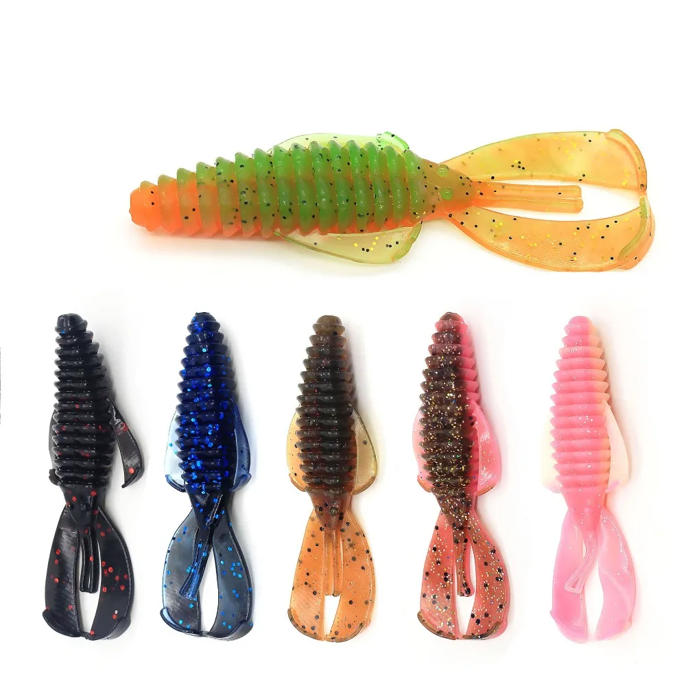 

10 PCS Silicone Soft Lure Worm Shrimp Lobster Worm 8cm/4.5g Swimbait Jigs Wobbler Pesca Soft Shrimp Soft Bait Fresh Water