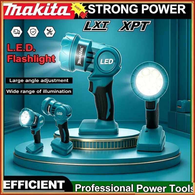 

Makita LED Flashlight Cordless Outdoor Handheld Spotlight Work Light Rechargeable Lantern Power Tool For 18V Lithium Battery