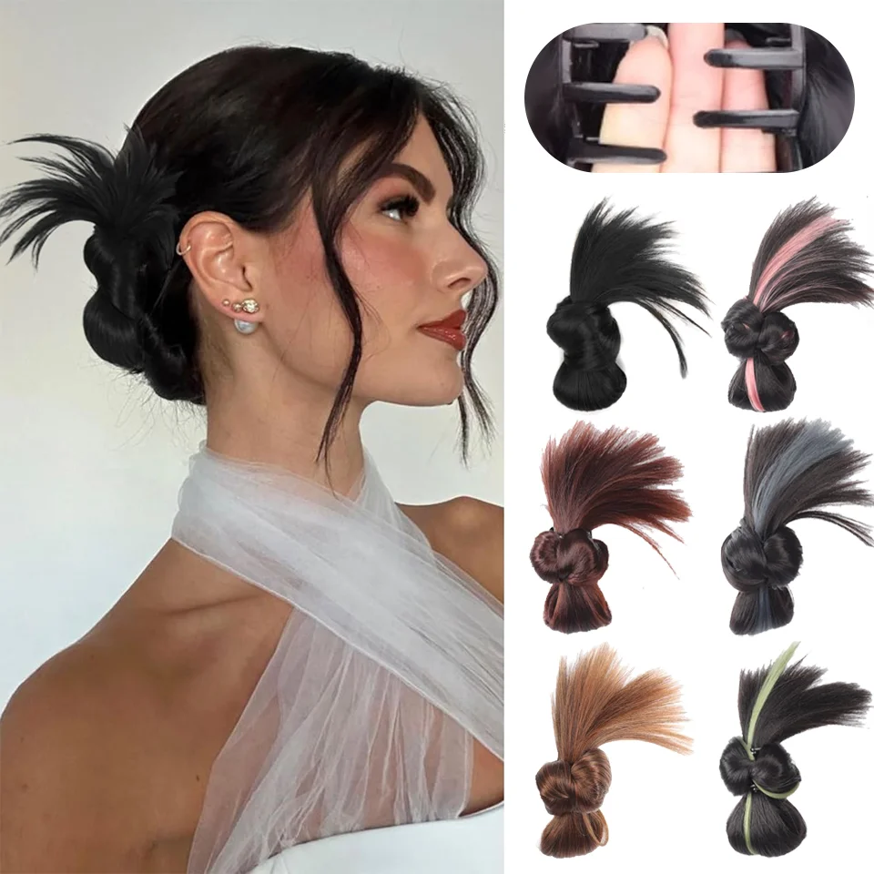 

LUPU Synthetic Women'S Messy Bun Hair Piece Claw Clip - Adjustable, For Daily Use Party Cosplay Halloween For Music Festival