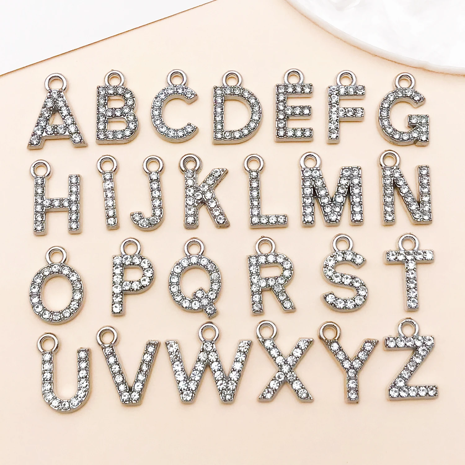 10/26pcs Alloy A-Z Letter Pendants Women's Necklace Making, Can Be Used for DIY Bracelet, Necklace, Decorative Accessory Making