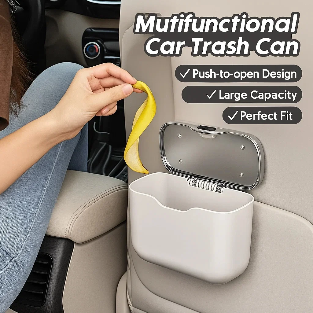 Auto-Mülleimer, Mini-Mülleimer, Auto-Mülleimer, Auto-Innenraum-Aufbewahrungskoffer, ABS-Kunststoff-Mülleimer für saubere und ordentliche Auto-Innenräume