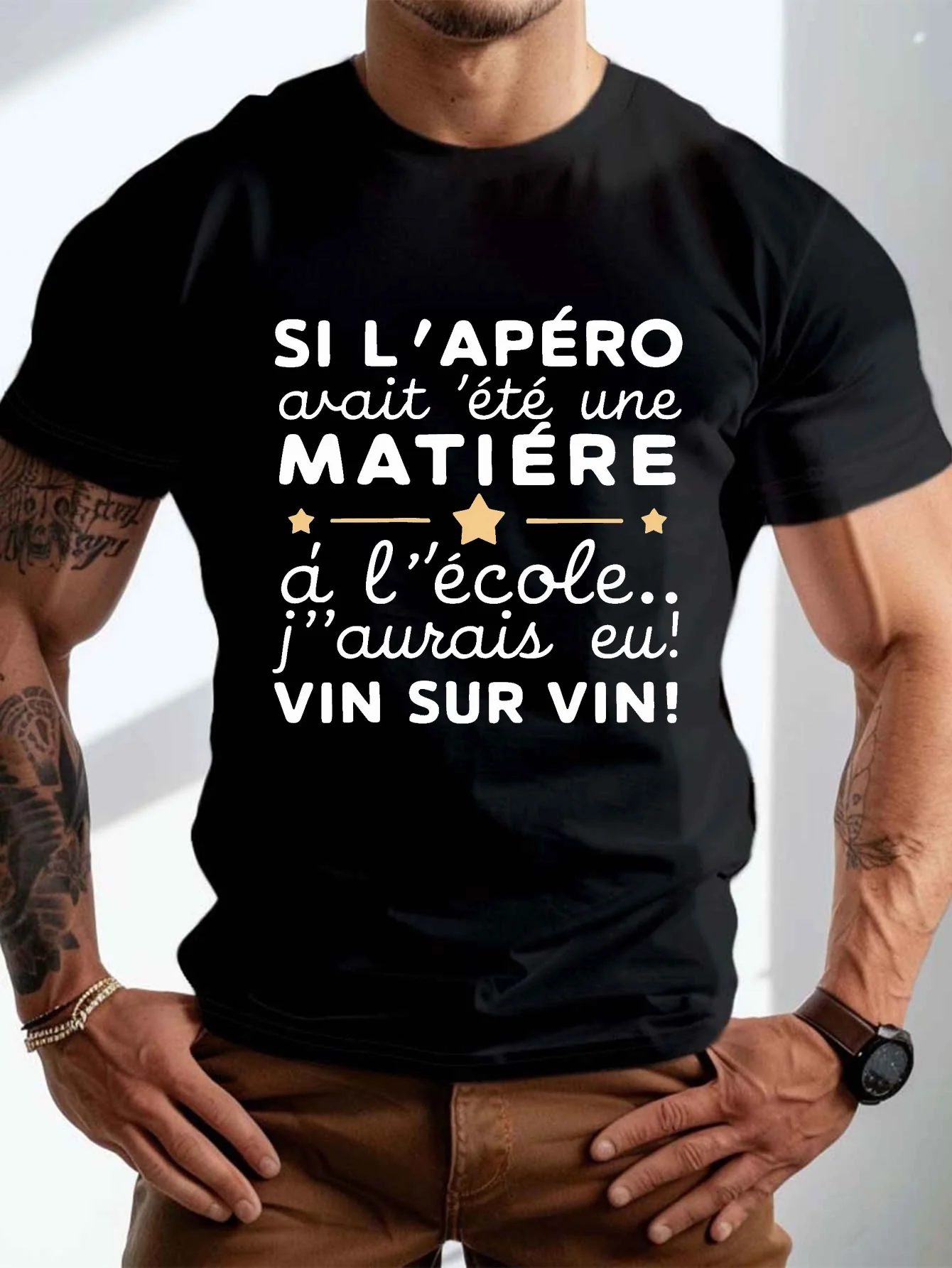 Aperitif Wine Pattern Large Size Men's T-Shirt, Extra Large Size