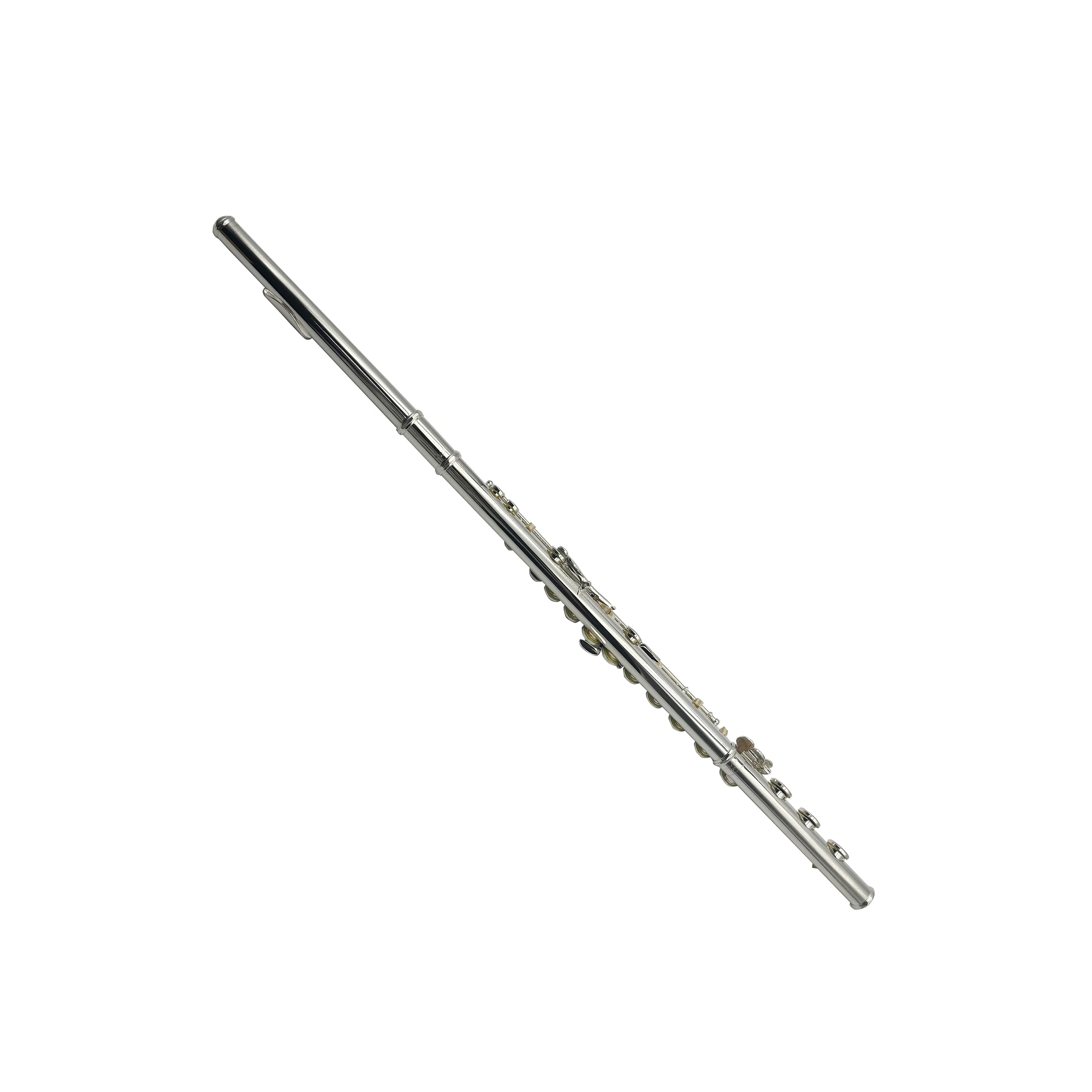 Flute Soprano 17 Holes C Solid Silver Body E Mechanism Open Hole French Style Caps Finish