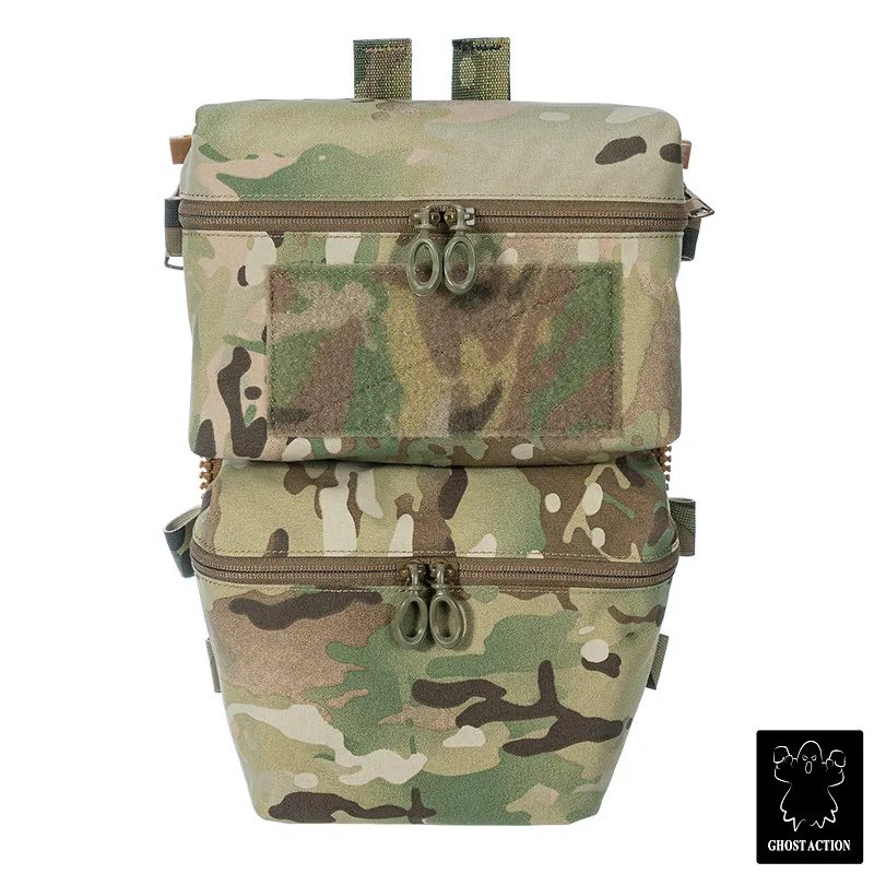 Ghost Action TACTICAL  Back Panel Sub-package Double Pouch For FCPC V5 Tactical Zip On Back Vest  Accessories  6509