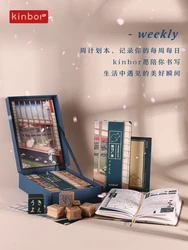 New Kinbor Ukiyo Weekly Plan Set 3D Japan Design Weeks Planner Hand Book Ins Wind Day Graduation Gift Birthday Gift Hand Book