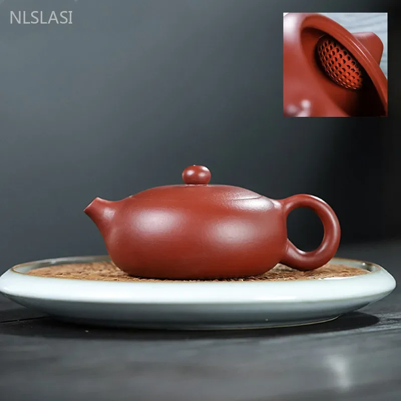 Yixing Purple Clay Xishi Teapot Raw Ore Dahongpao Tea Set Handmade Ball Hole Filter Tea Pot Home Custom Zisha Tea Infuser