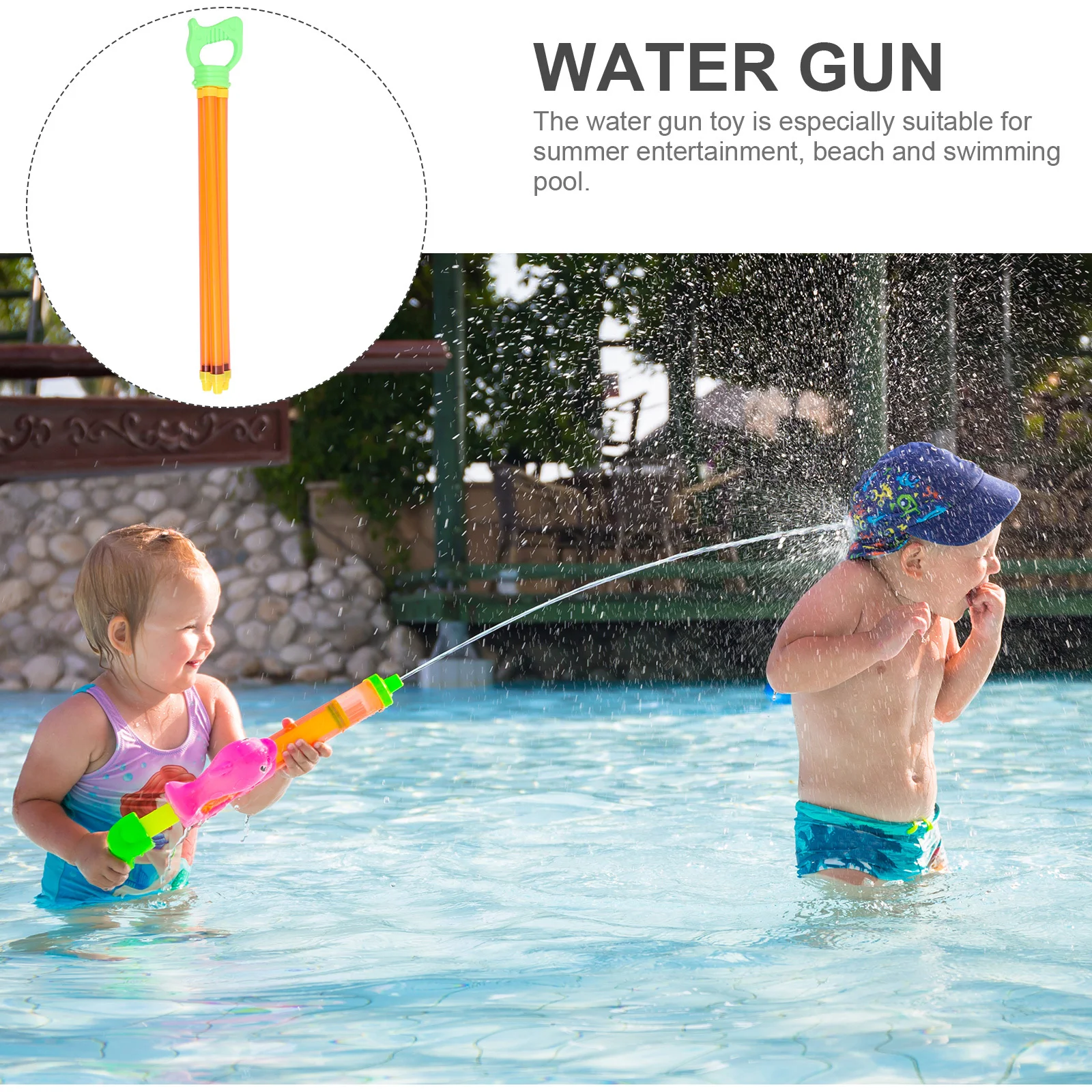 مسدس ماء قابل للسحب من مادة البولي بروبيلين عالية الجودة، لعبة للأطفال في حفلات حمام السباحة الصيفية، هدية تفاعلية خفيفة الوزن ومحمولة