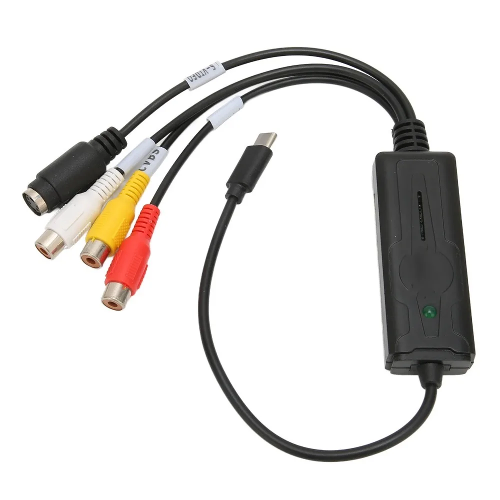 1 Channel Type C Capture Card NTSC PAL Composite Video RCA to USB Converter Sound Video Capture S Video for Windows/OS X
