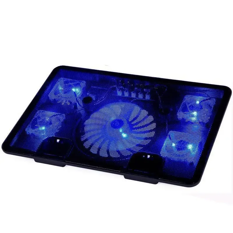 Genuine 5 Fan 2 USB Laptop Cooler Cooling Pad Base LED Notebook Computer Cooler USB Fan Stand for Laptop PC 10''-17'' Hot Sale