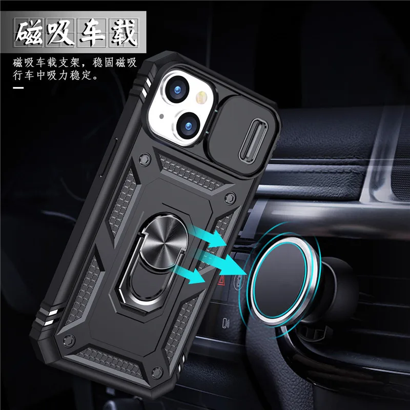 Suitable for IPhone16151312Magnetic Car Phone CaseiPhone 14ProSliding Window Cover Three-in-One Drop-Resistant Protective Cover