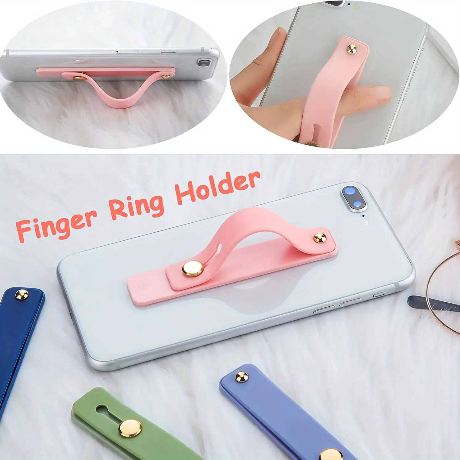 

Универсальный держатель для мобильного телефона, браслет на запястье, ручка для пальца, подставка, двухтактный однотонный держатель для мобильного телефона для iPhone Samsung