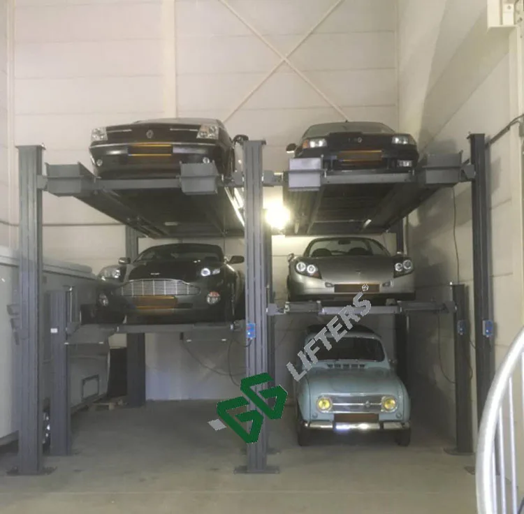 GG Triple Stacker Car Lift Motor Drive Triparker Parking Lifters for 3 Cars Steel Plastic Button Operation Mode Car Parking Lot