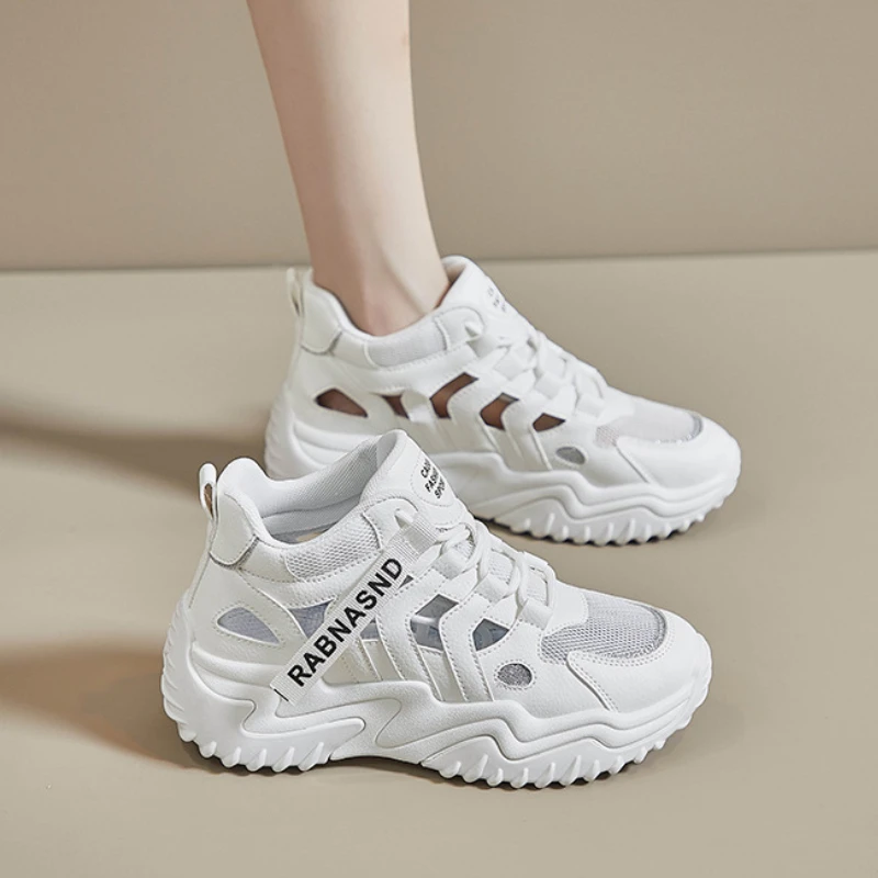 Zapatos de alta calidad para mujer, calzado deportivo con agujeros, transpirable, estilo informal, versión coreana, para verano, 2023