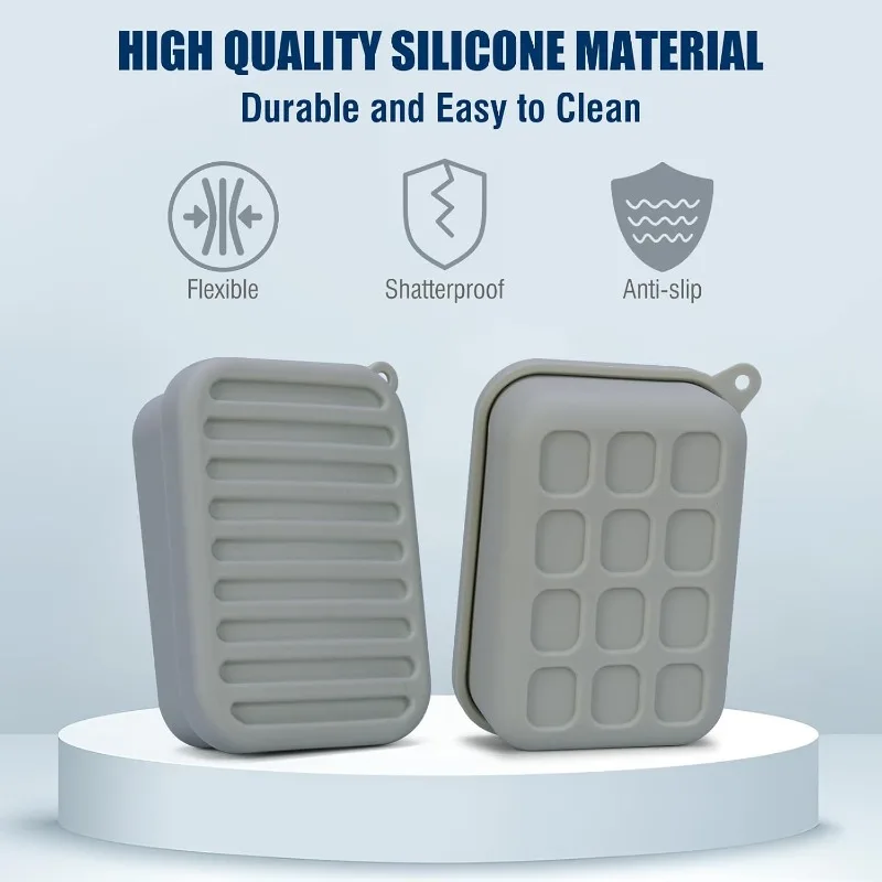 Portable Silicone Travel Soap Case Leak Proof with Drainage Lid Layer Compact Bar Soap Holder Durable for Camping Gym Toiletries view 5