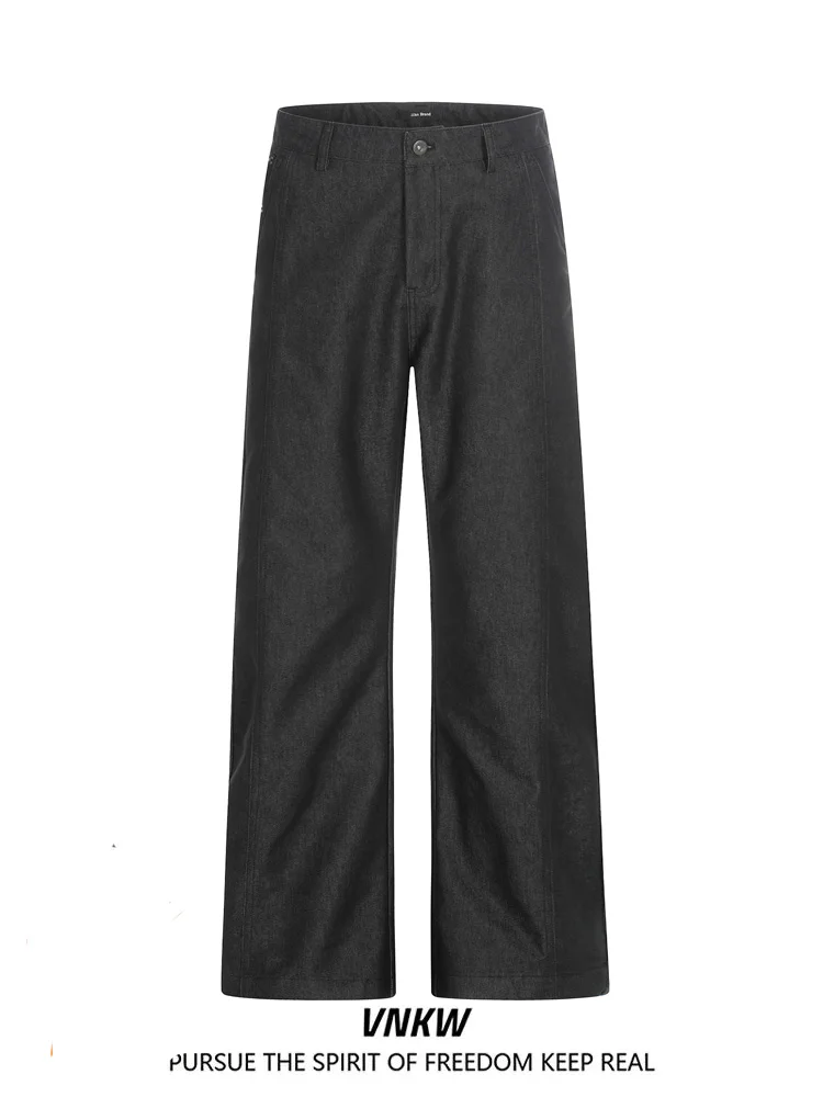 

Casual Loose Straight Leg Jeans Men's Women's Patchwork Wide Leg Pants Comfortable Fit Commute Long Trousers Fashion Trend