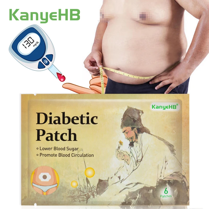 

6Pcs=1Bag Diabetes Patch Chinese Herbal Medicine Plaster Stabilizes Blood Sugar Level Balance Blood Glucose Health Care W007