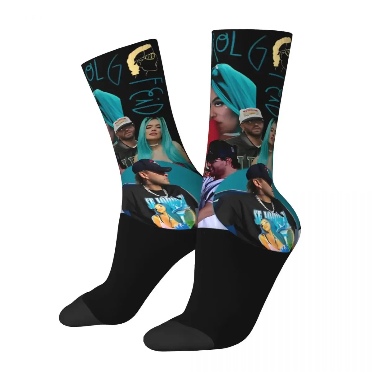 Crazy Women's Socks Vintage FEID X KAROL G Bootleg Product Warm Concert Hip Hop Sport Socks All Seasons