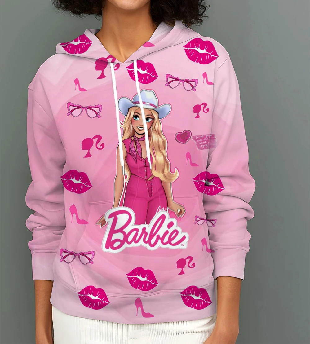 Autumn and winter hot sale Barbie princess sweater 3D printing adult ladies spring and autumn new hoodie street casual pullover