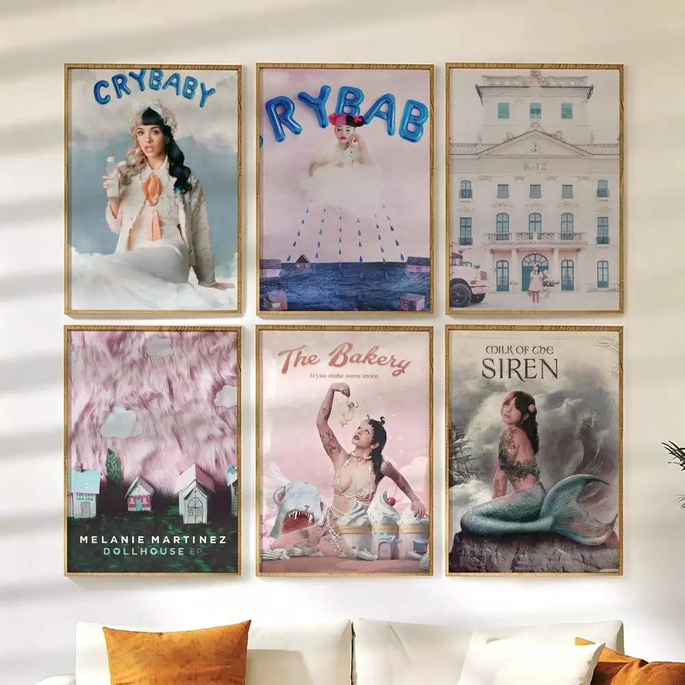 Singer M-Melanie Martinez P-Portals Poster Wall Stickers HD Painting Self Adhesive Art Decals for Bedroom Living Room Home Decor