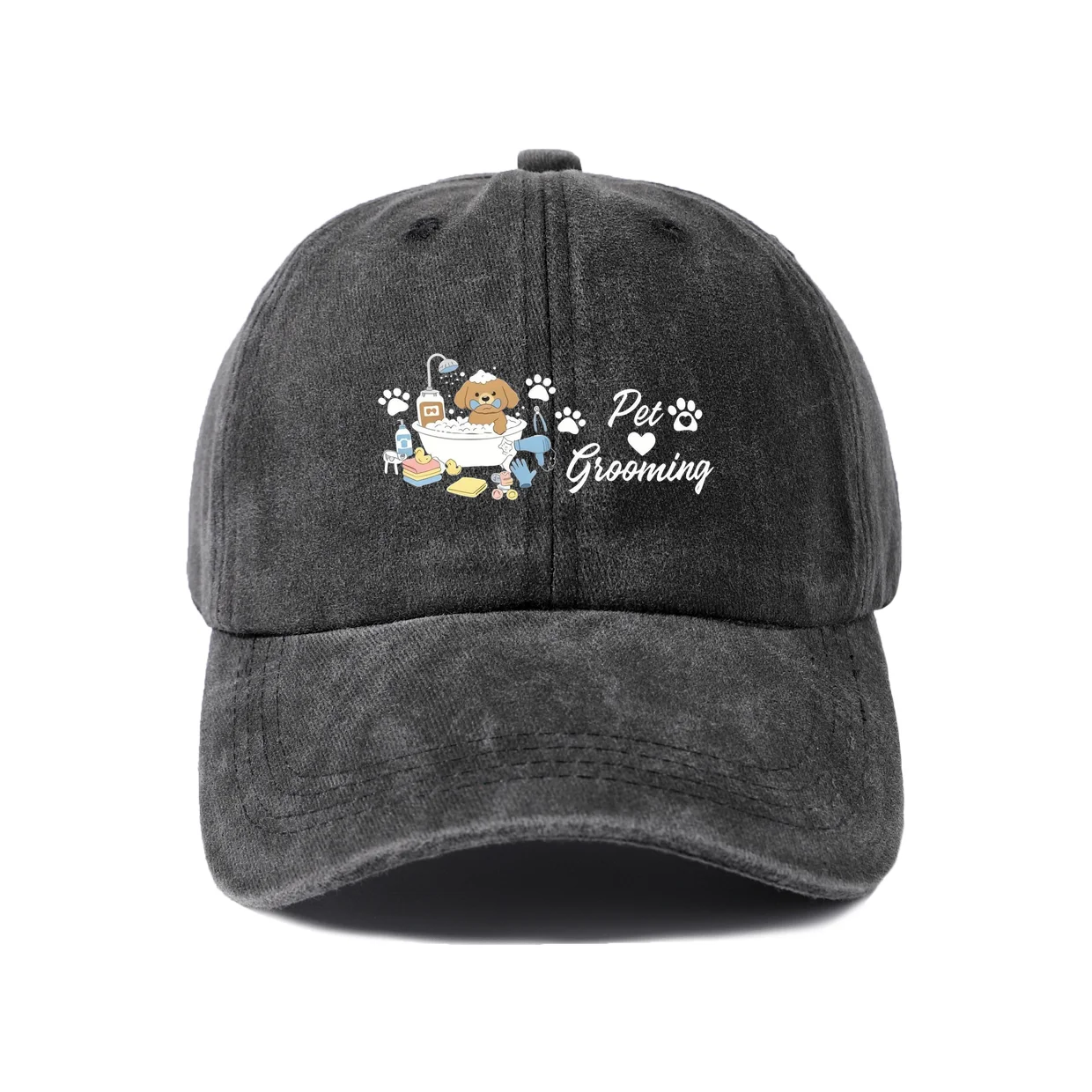 Retro Typography Graphic Baseball Cap, Vintage Washed Adjustable Unisex Dad Hat, Streetwear Gift