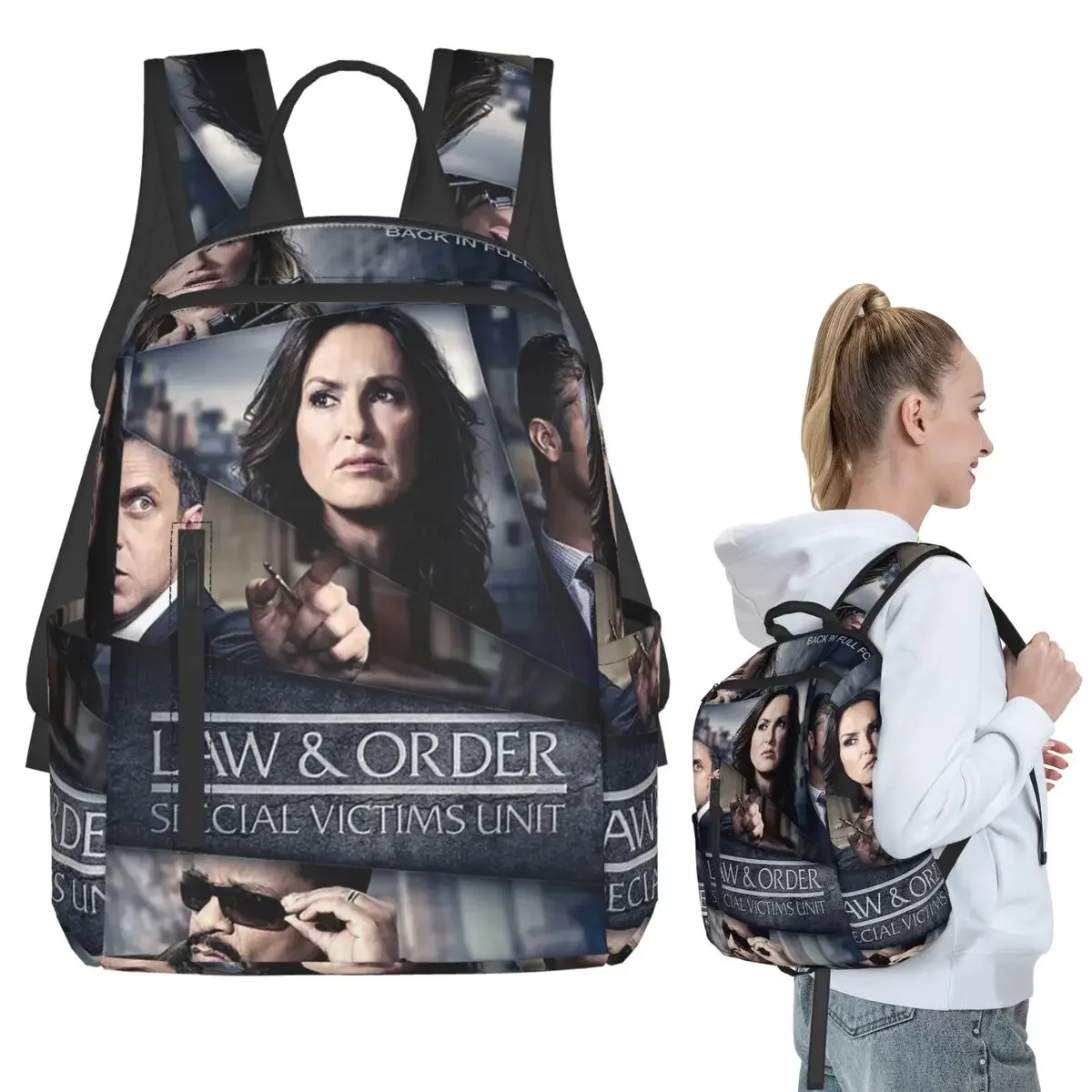 

SVU Back In Full Force Backpack Student Boys Girls BookBag Children School Bag Laptop Shoulder Bags for Men Women