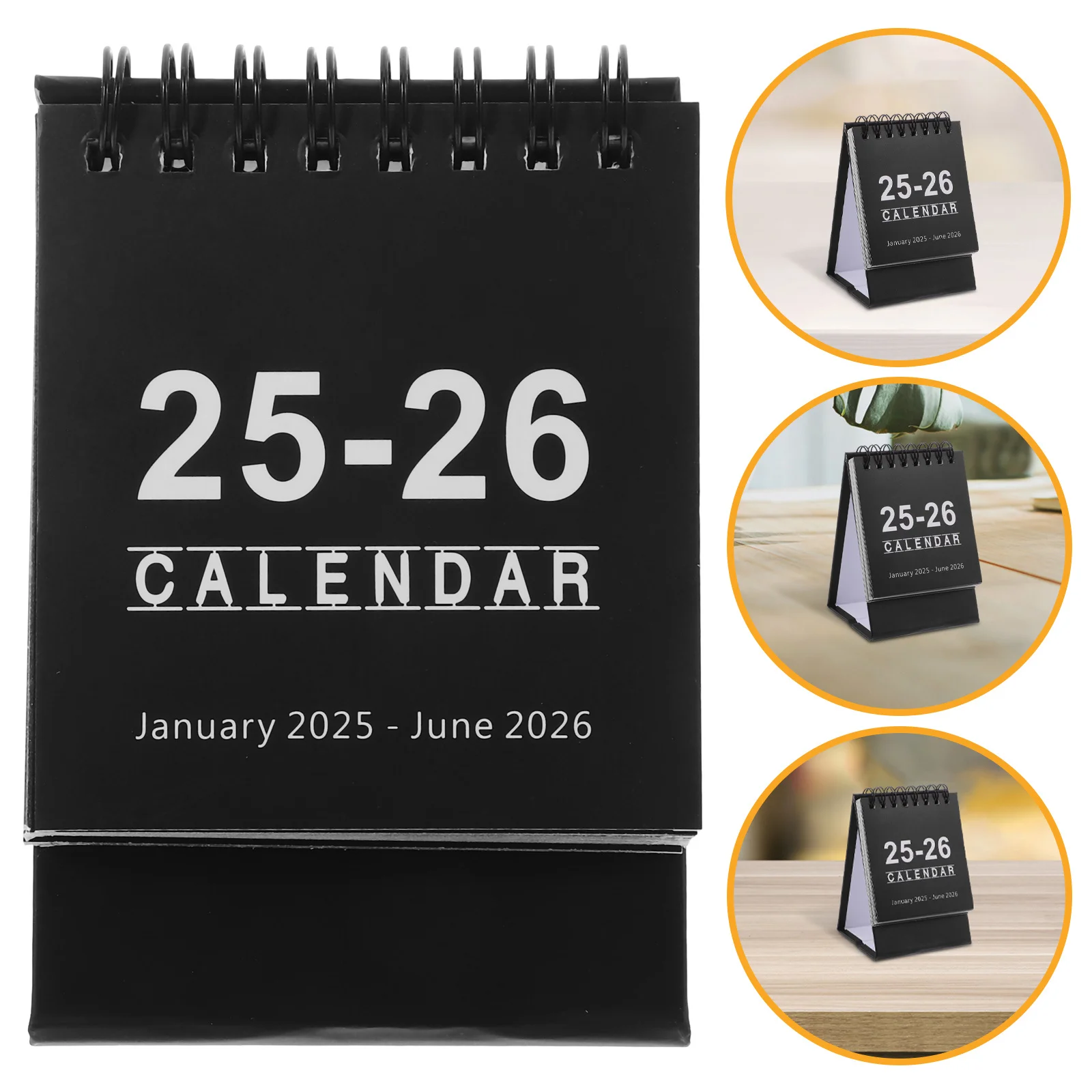 

Мини-настольный календарь на 2025-2026, небольшой настольный ежемесячный спиральный перекидной календарь для офиса, дома, подставки для настольных календарей