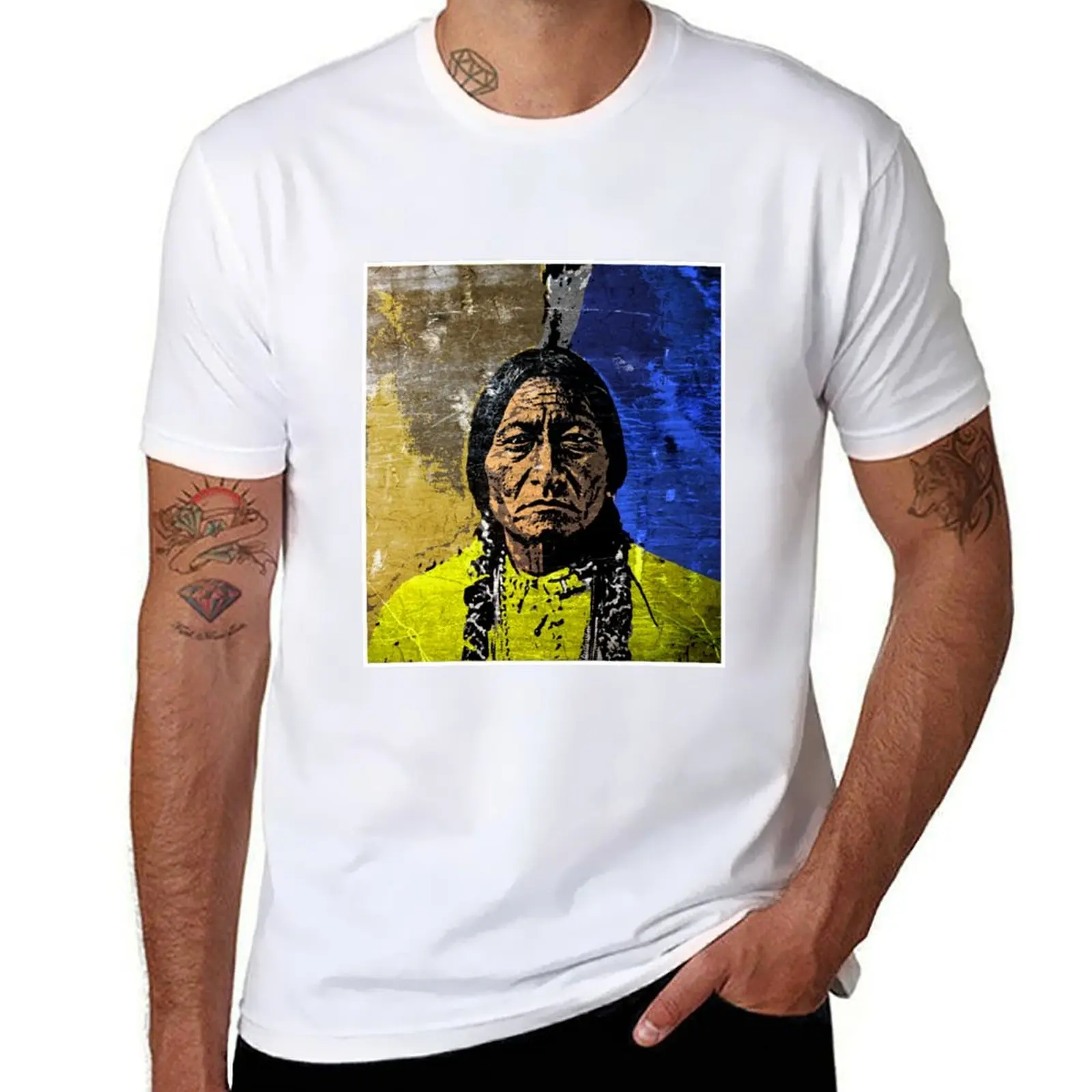 

SITTING BULL-9 T-Shirt t shirts for man pack white men t shirt cotton 100% T-Shirt