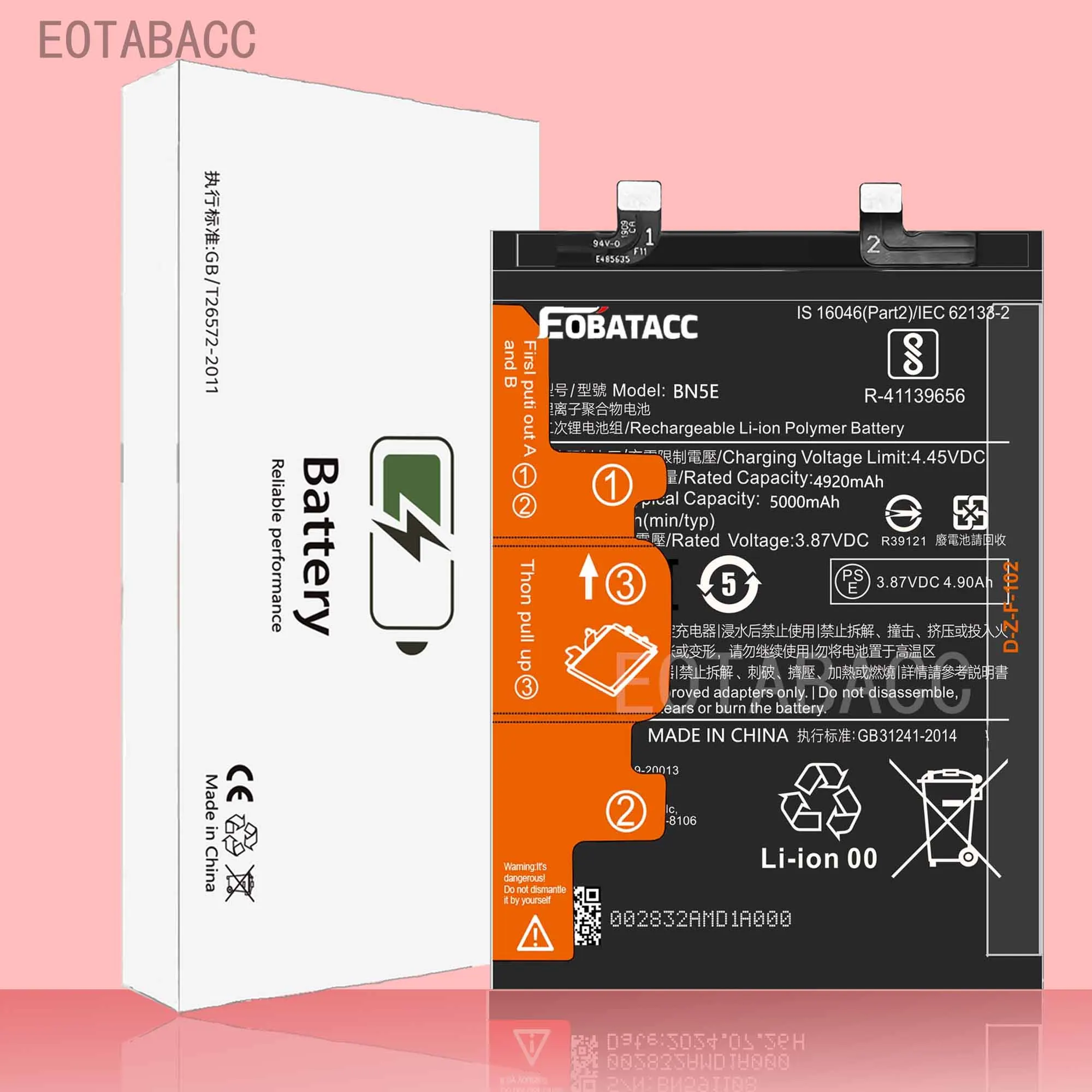 EOTABACC 100% New Original Battery BN5E For XIAOMI Note 11 Pro 5G/ POCO X4 PRO 5G /Redmi Note 12 Pro 4G Battery +Tools