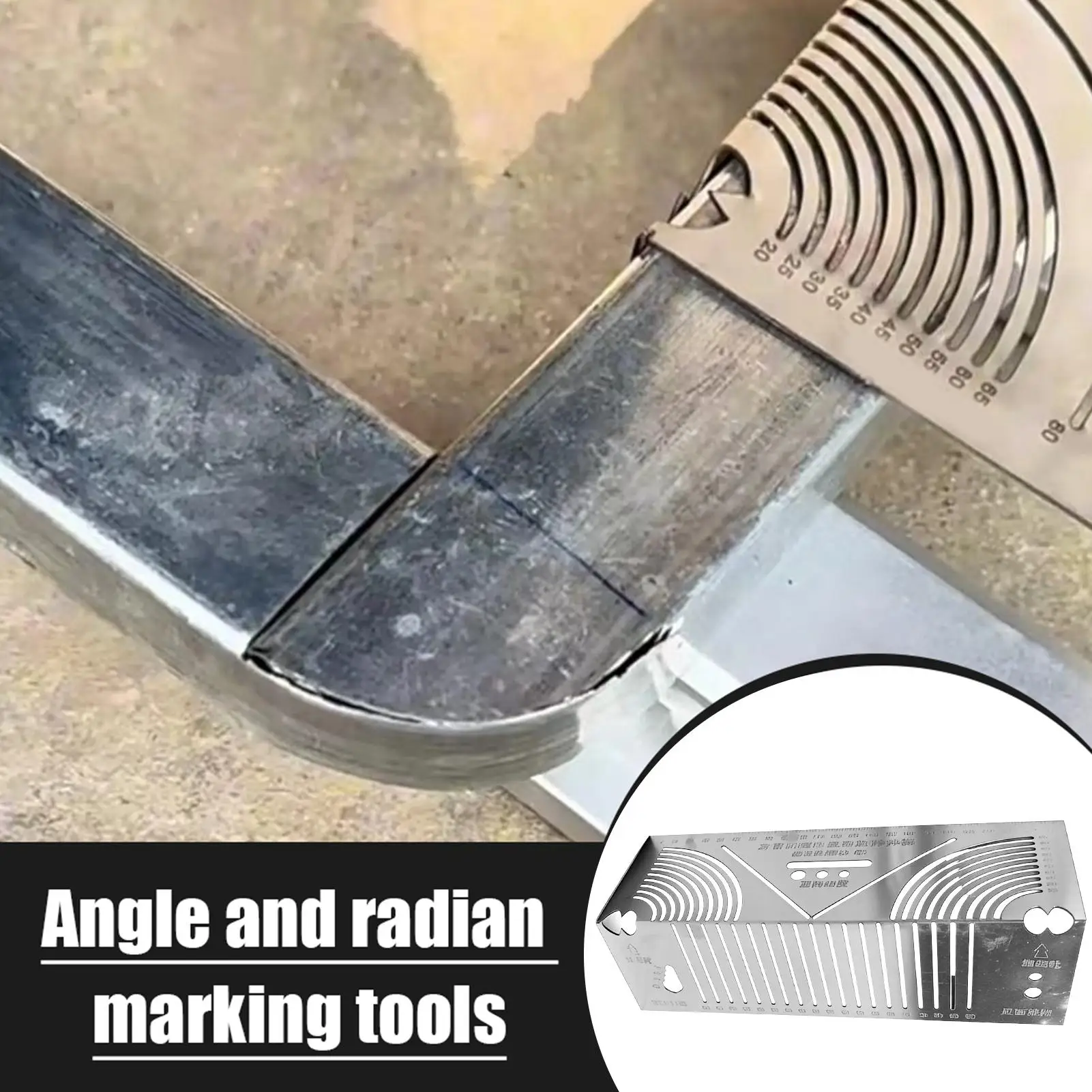 1pc Angle Arc Marking Tool Ruler Metal Fabrication Pipe Saddle Cutting Guide All In 1 Measuring For Welding Metalworking