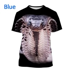 Animal T-shirts 3D Print snakes Summer Tees Streetwear O Neck Short Sleeve TShirt Oversize Hip Hop Men Women Tops Clothes