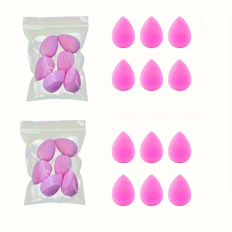 Mini ensemble d'éponges de maquillage 6/12 pièces, mélangeurs humides/secs sans Latex pour fond de teint/correcteur/surligneur |   Taille voyage Tous types de peau