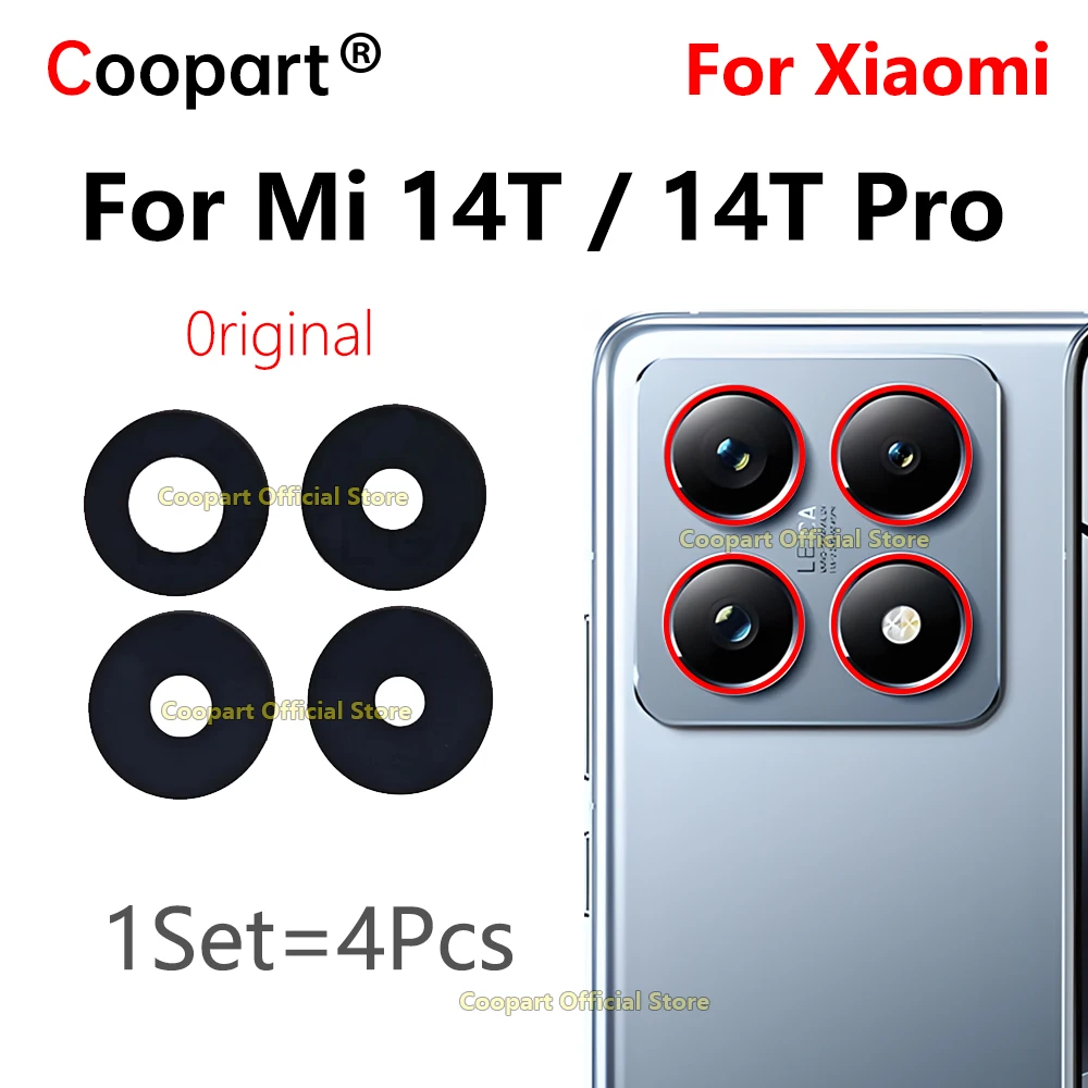 

Back Camera Lens For Xiaomi 14T Pro Rear Camera Glass Cover Replacement With Adhesive Sticker