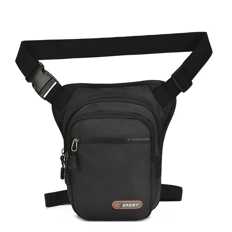 Fashion Motorcycle Men's Casual Waist Leg Bag Travel Personality Bag Oblique Cross Bag Soft Side Contrast Color Shoulder Bags