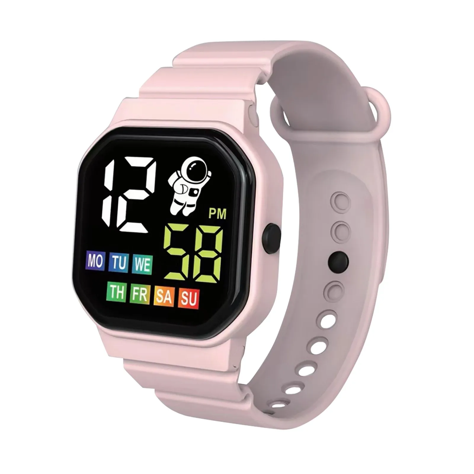 Reloj deportivo electrónico para niños, cronógrafo de pulsera con esfera cuadrada, Led, pantalla de fecha y semana, dibujos animados, para estudiantes