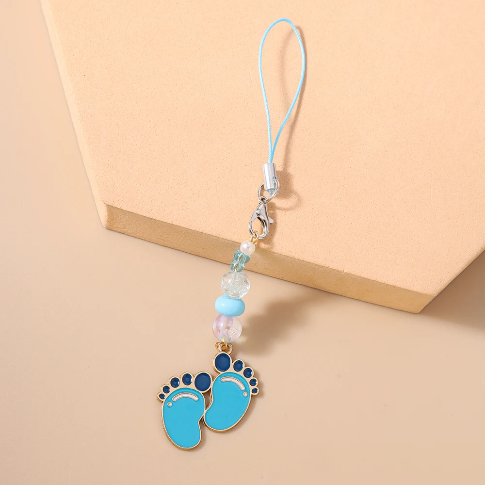Aihua Niedlicher Baby-Fußabdruck Handy-Lanyard Schlüsselanhänger Handgefertigte Telefonkette Hängender Telefonriemen Schmuck Geschenke Accessoires – Detail 3