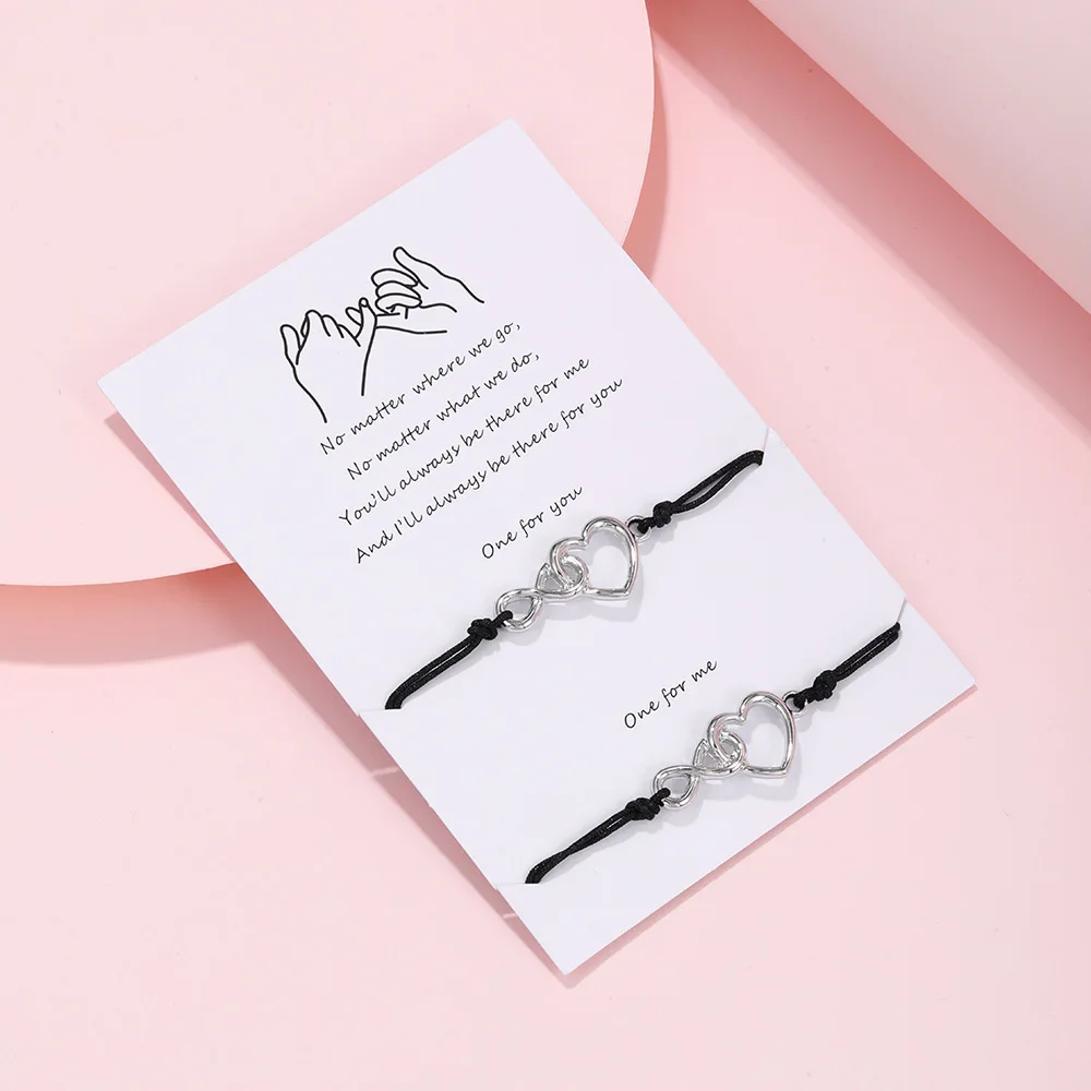 Wireless love symbol couple bracelet set ins Europe and the United States simple bracelet female creative friendship bracelet wi