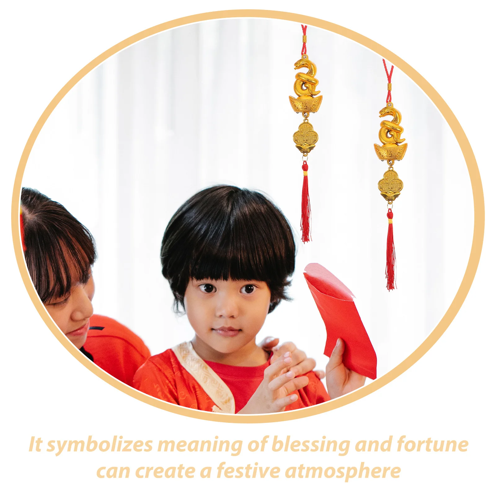 4 قطعة السنة الصينية الجديدة معلقة الديكور مهرجان الربيع ثعبان سنة قلادة للباب الأمامي نافذة السيارة ديكور المنزل مكتب الطرف #2