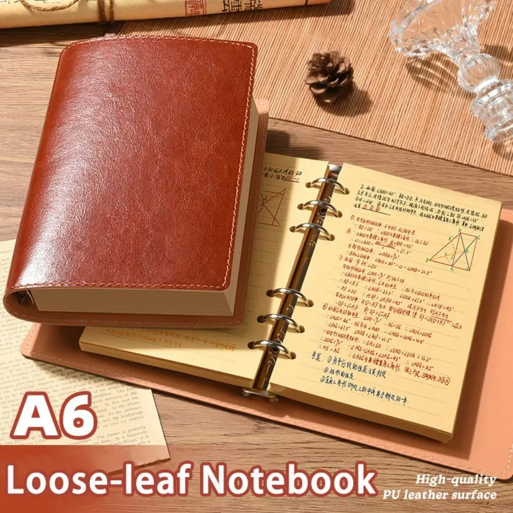Vintage A5/A6 Notizbuch mit Loseblattsystem, PU-Leder Tagebuch, Abnehmbarer Einband, Notizblock, Geschenk