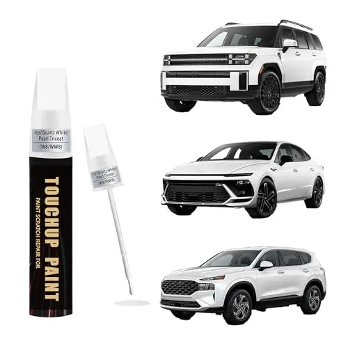 Quartz White Pearl Tricoat(WW8) Car Paint Touch Up Pen Compatible with Hyundai,Automotive Scratch Remover Nick&Chips Repair