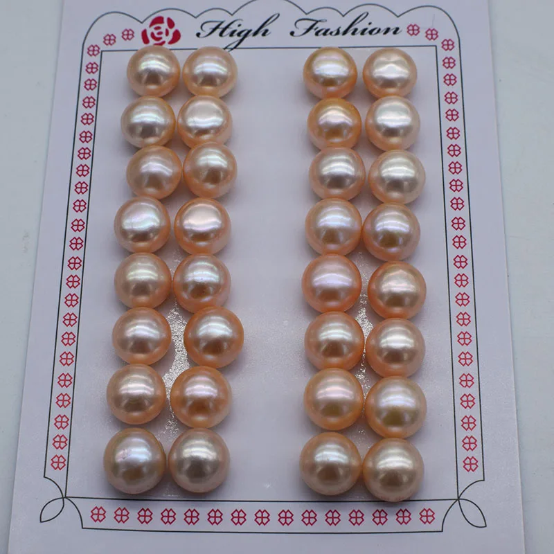 4A 32pieces loose beads freshwater pearl pink half hole 10-10.5mm for making jewelry earrings  FPPJ wholesale