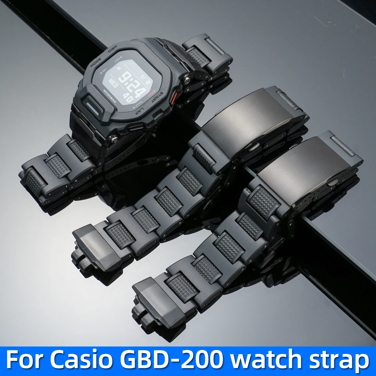 

Для часов Casio 3506 GBD-200 GBD-200SM: модифицированный сверхлегкий гибридный ремешок из пластика и стали, спортивный водонепроницаемый браслет