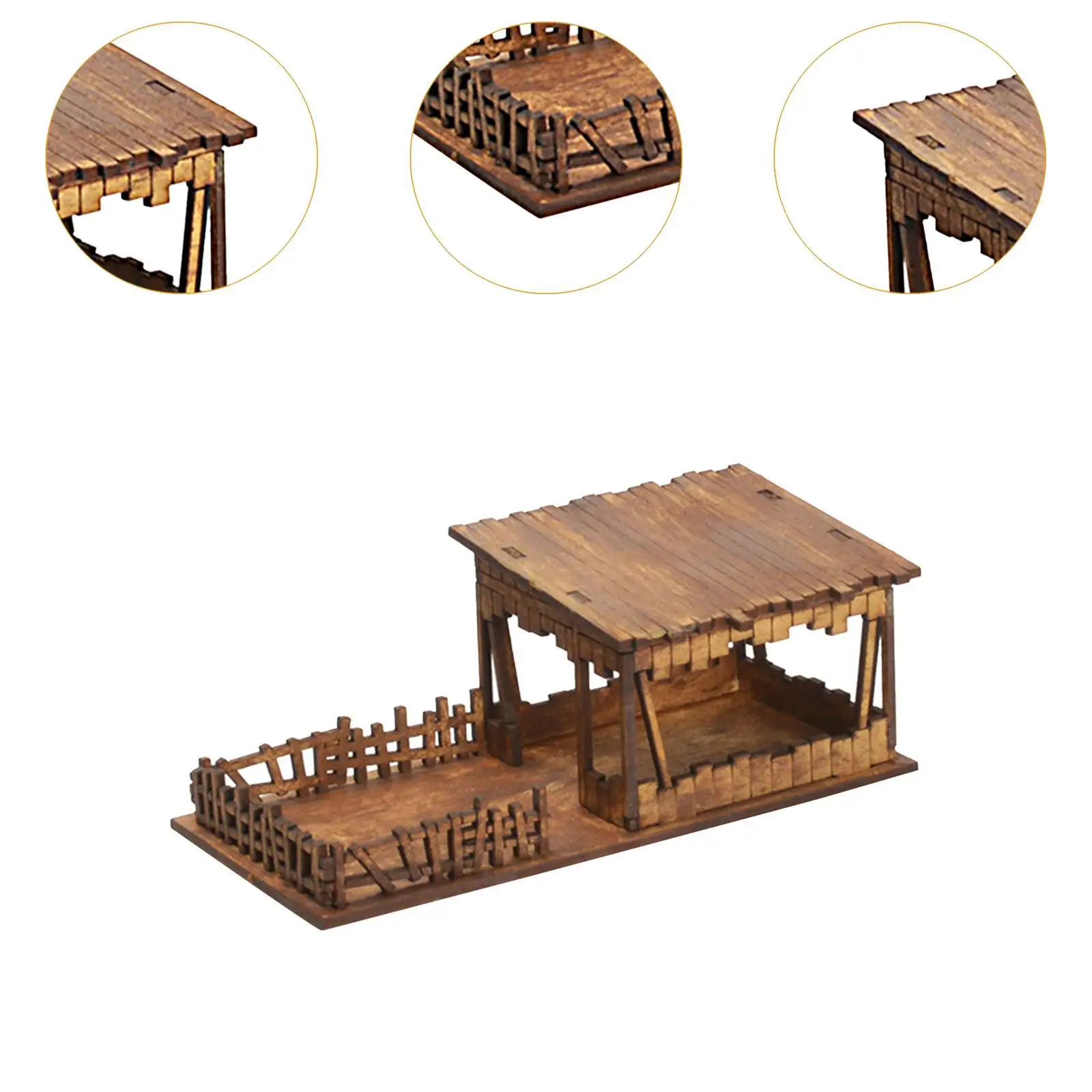 Casa in legno fai-da-te assemblare kit di architettura modello Buiilding puzzle in legno 1/72